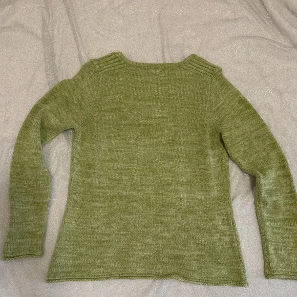 Eddie Bauer Olive Green Button-Up Sweater - Picture 2 of 3